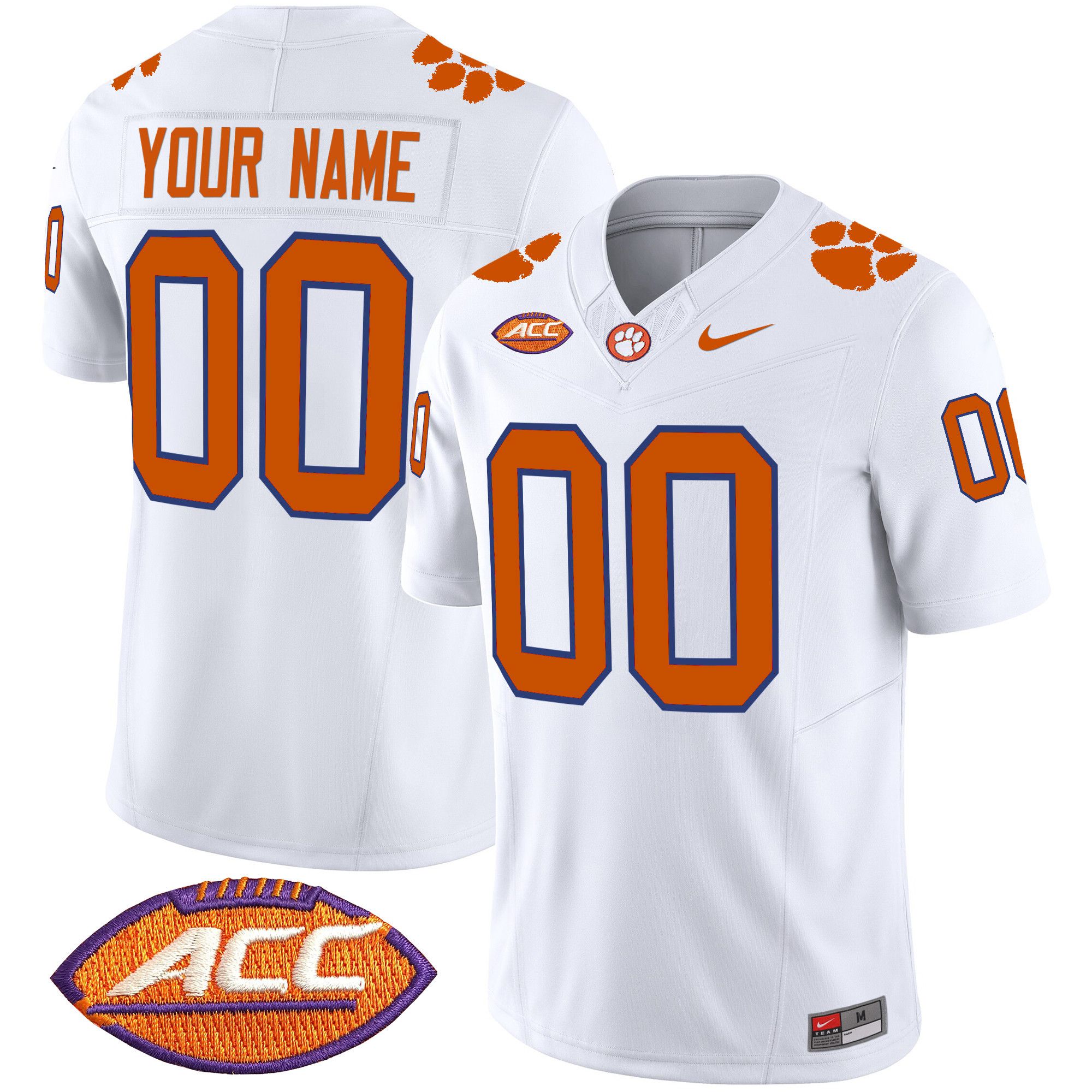 Men Clemson Tigers White 2024 Nike Vapor Limited Custom NCAA Jersey